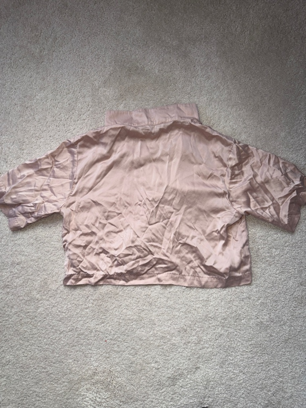 Lunya 100% Silk Blush Cropped Boxy Button-Up Pajama top Sz Small - Picture 3 of 6